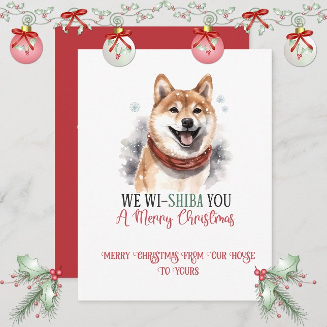 Shiba Inu Whimsical jul | Julkort (Skapare uppladdad)