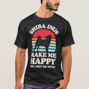 Shiba Inus gör mig till Lycklig Sunset Retro för m T Shirt