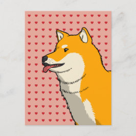 Shiba Kärlek Rosa Vykort