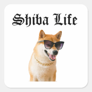 Shiba Life Fyrkantigt Klistermärke