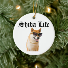 Shiba Life Julgransprydnad Keramik