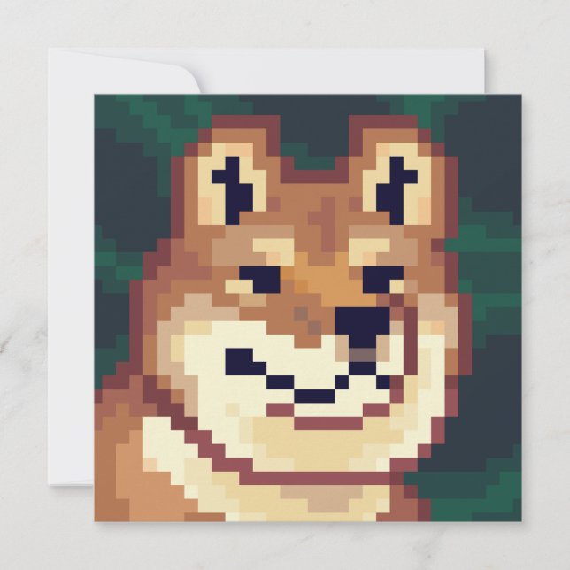 Shiba pixelart, Pixel Art, kaart Kort (Framsida)