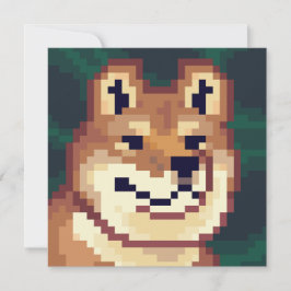 Shiba pixelart, Pixel Art, kaart Kort
