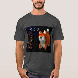 Shiba Puppy 3D Digital Art Hund År 2018 Manar Tee Shirt