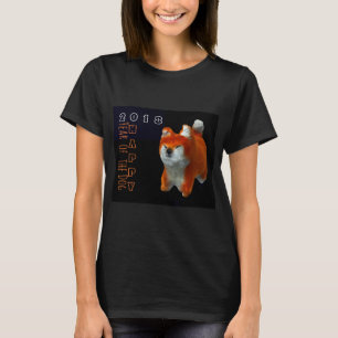 Shiba Puppy 3D Digital Art Hund År 2018 Tee