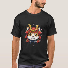 shiba samuraj ansikte, japansk krigar rustning t shirt