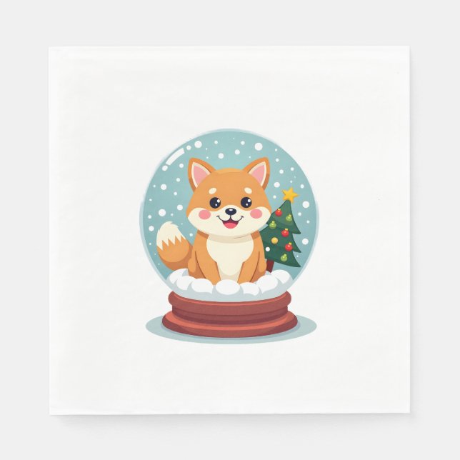 Shiba Snö Globe Pappersservett (Framsidan)
