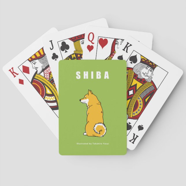 Shiba som leker kort casinokort (Baksidan)