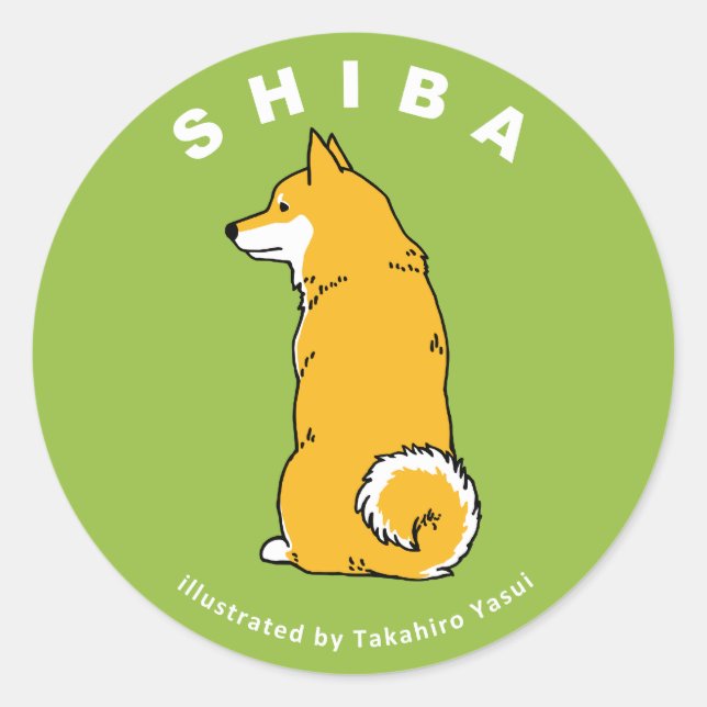 Shiba Sticker Runt Klistermärke (Framsida)