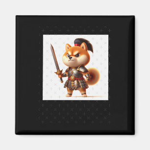 Shiba Warrior #1 Sword Sticker Magnet