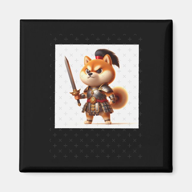 Shiba Warrior #1 Sword Sticker Magnet (Framsidan)