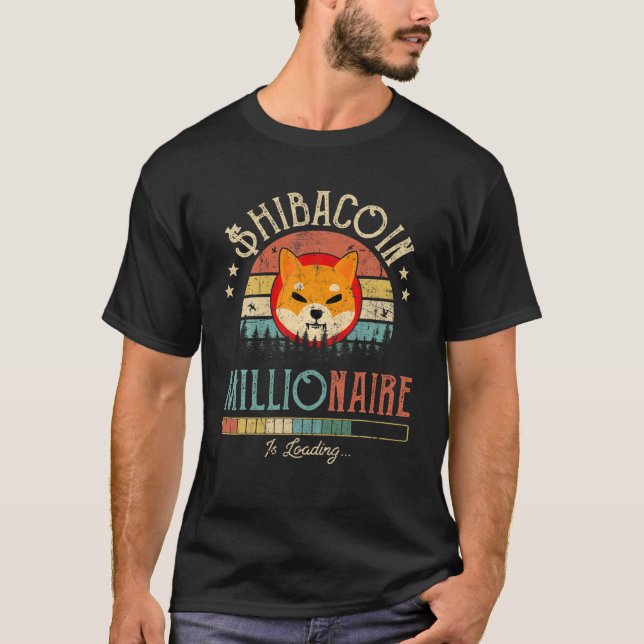 Shibacoin Millionaire Loading Token Coin Shiba Inu T Shirt (Framsida)