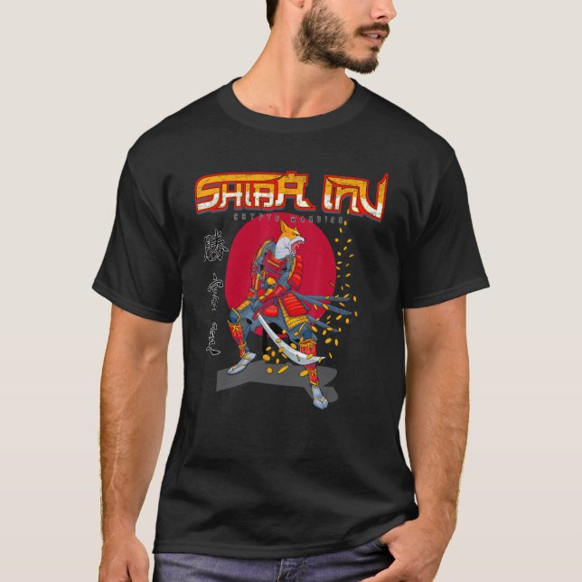 Shibarmy Shiba Inu Crypto Warrior Samurai och Japa T Shirt (Framsida)