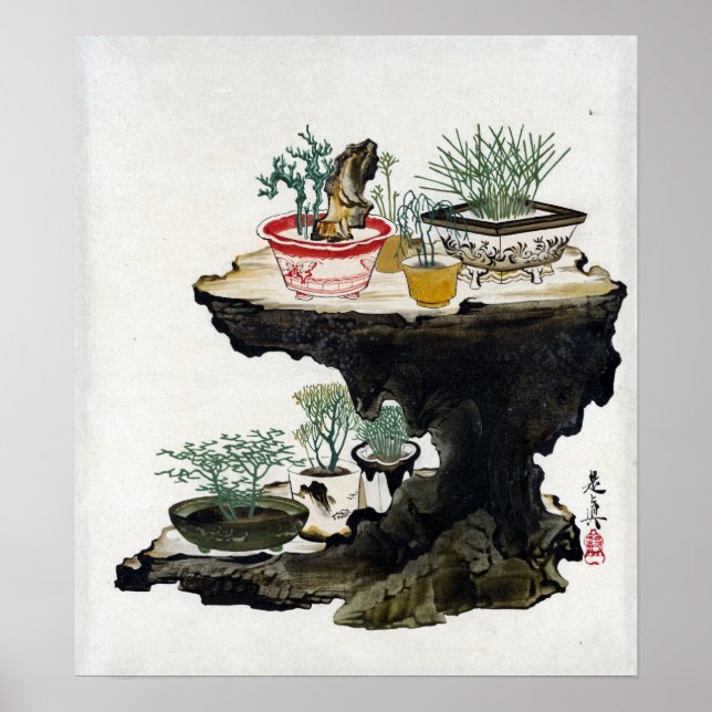 Shibata Zeshin Bonsai Poster (Framsidan)