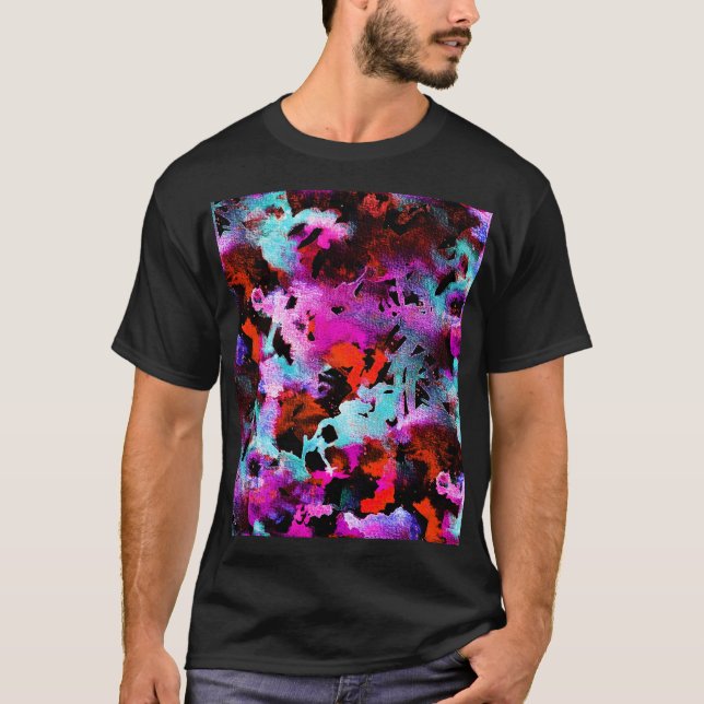 Shibori Batik: Vattenfärgad färggradient Tie Dye T Shirt (Framsida)