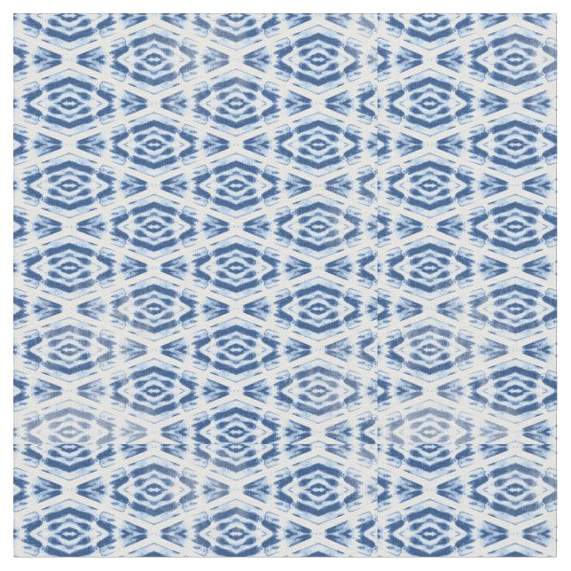 Shibori Blue Tie Dye Twist Abstrakt Tyg (Närbild)