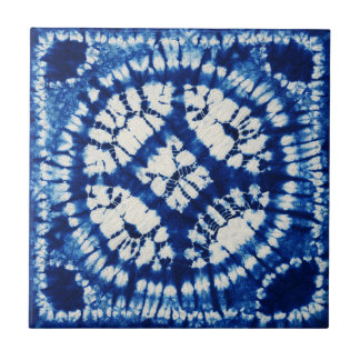 Shibori Dyed Ceramic Tile Kakelplatta