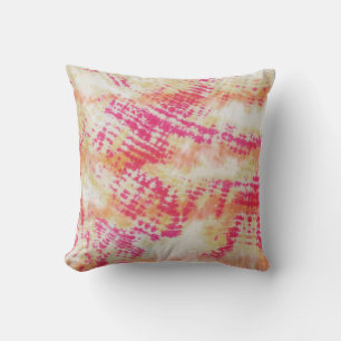 Shibori Fabric Boho Rosa Orange Tie Dye Pillow Kudde