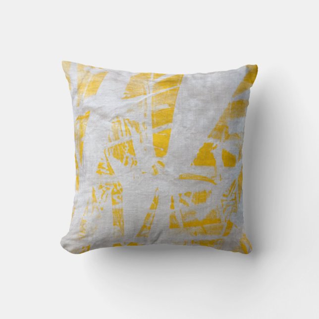 Shibori Fabric Modern Gult Tie Dye Pillow Kudde (Framsida)