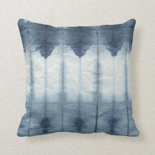 Shibori Indigio Skriv ut Kudde
