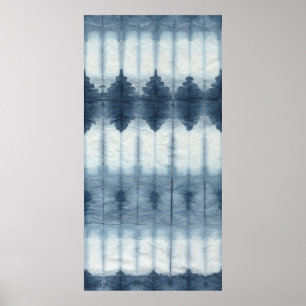 Shibori Indigio Skriv ut Poster
