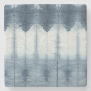 Shibori Indigio Skriv ut Underlägg Sten