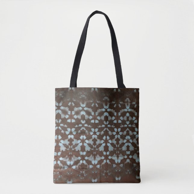 Shibori Print Mönster Tote Bag Tygkasse (Framsida)