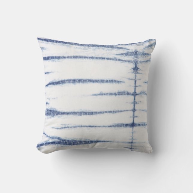 Shibori Rand, Indigo Newest Kudde (Framsida)
