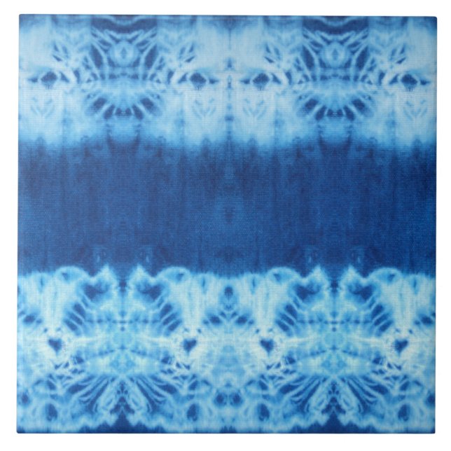 Shibori-samverkande keramisk platta kakelplatta (Framsidan)