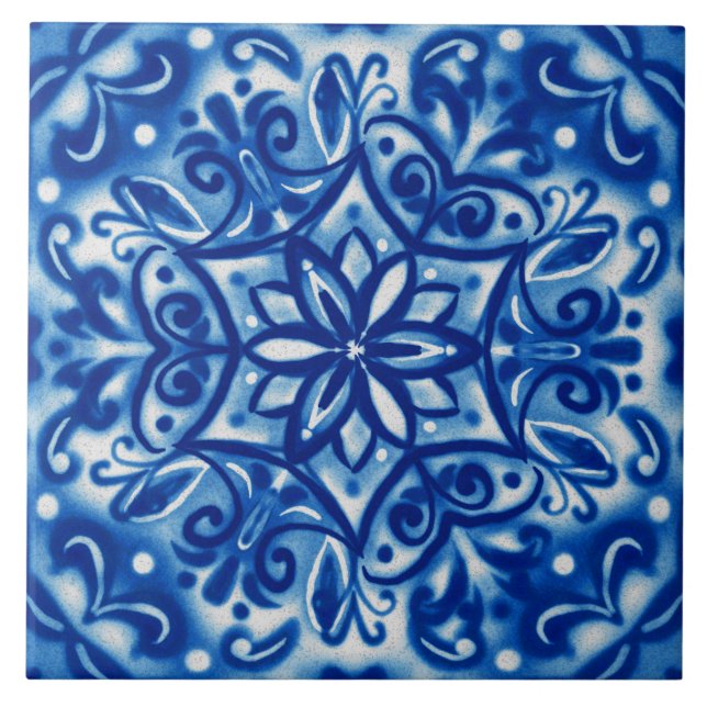 Shibori Snowflake Kakelplatta (Framsidan)