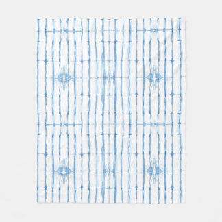 Shibori Tie Dye Blue Line Mönster Fleece Blanket