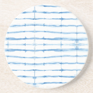 Shibori Tie Dye Blue Line Mönster Underlägg