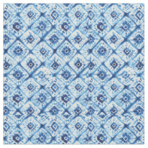 Shibori Tie Dye Indigo Blue Abstrakt Tyg