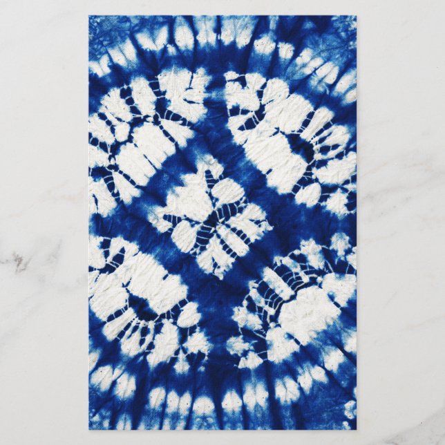 Shibori Tie Dye South Seas Indigo Batik Brevpapper (Framsida)