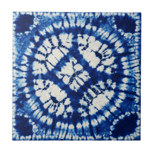 Shibori Tie Dye South Seas Indigo Batik Kakelplatta