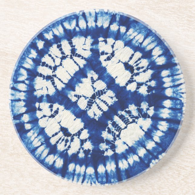 Shibori Tie Dye South Seas Indigo Batik Underlägg (Framsidan)