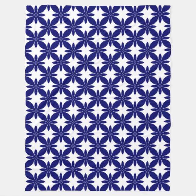 Shibori Tie Dye Stil Geometric Flower Mönster Fleecefilt (Framsidan)