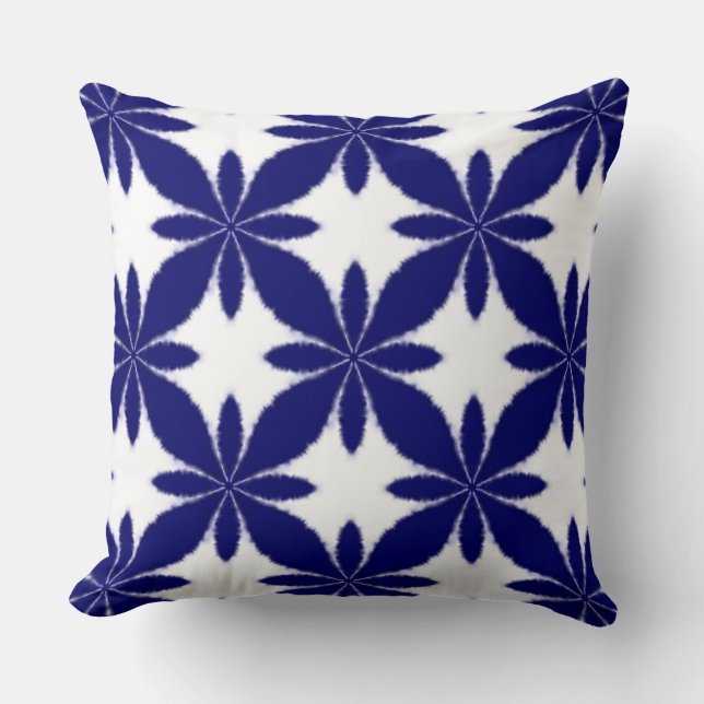 Shibori Tie Dye Stil Geometric Flower Mönster Kudde (Framsida)