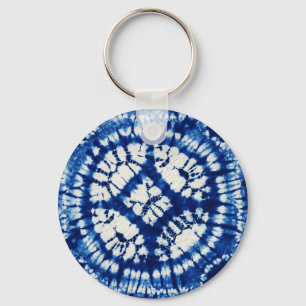 Shibori Tie Dye Sydhavet Indigo Batik Nyckelring
