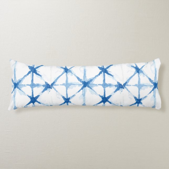 Shibori Tie Dye Triangle Mönster Body Pillow Kroppskudde (Framsidan)