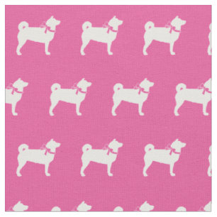 Shibu Inu Hund Silhouette Pet Rosa Tyg