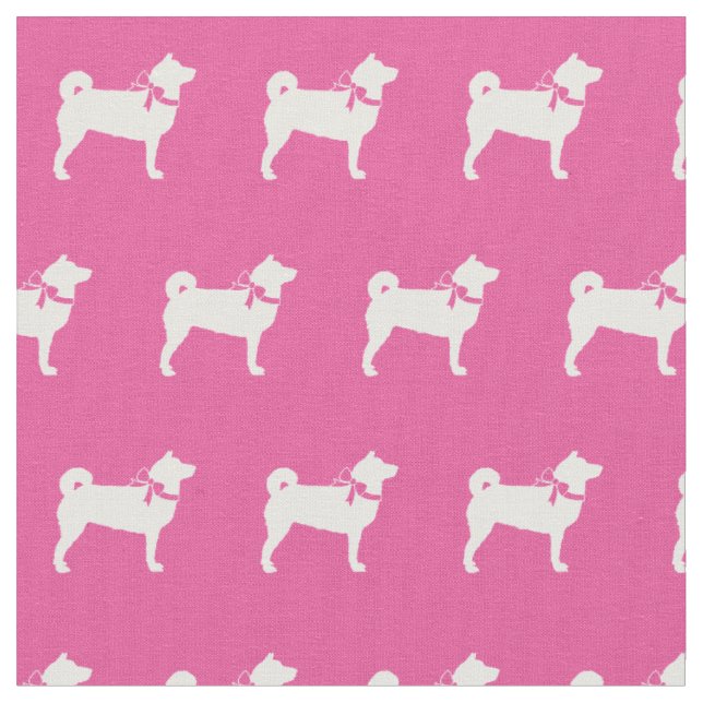Shibu Inu Hund Silhouette Pet Rosa Tyg (Närbild)