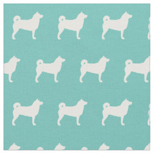 Shibu Inu Hund Silhouette Pet Teal Tyg
