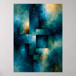 Shibui Azure Monolit Japansk Inspirerad Texturerad Poster
