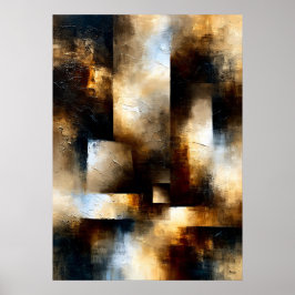 Shibui Brons Passage Texturerad Geometrisk Abstrak Poster