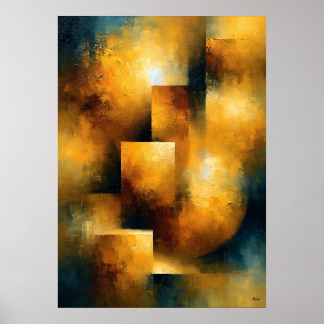 Shibui Förgylld Resonans Japansk Inspirerad Textur Poster (Framsidan)
