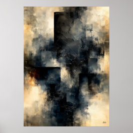 Shibui Obsidian Stillhet Texturerad Arkitektonisk Poster