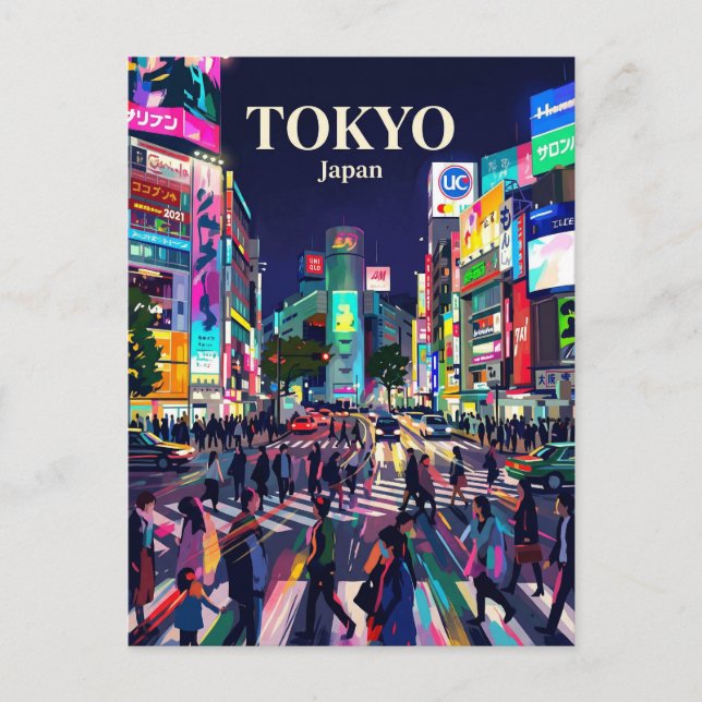 Shibuya Crossing Japan Vykort (Framsida)