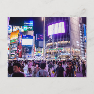 Shibuya Crossing på natten Vykort
