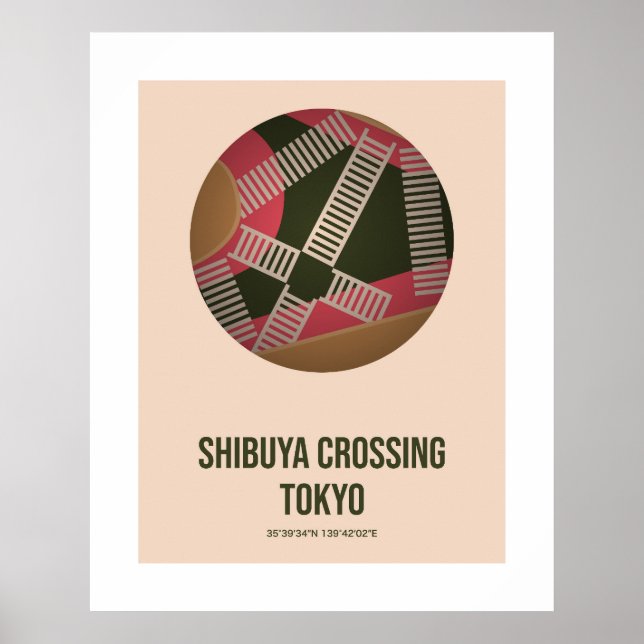 Shibuya Crossing, Tokyo Japan Travel Wall Art Poster (Framsidan)